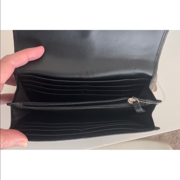 LOFT Long Black Wallet Leather NEW - Picture 4 of 5